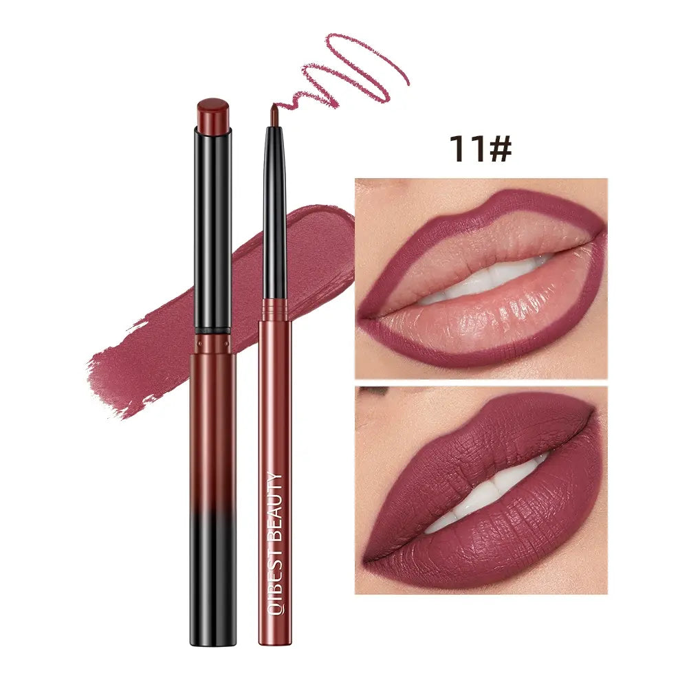 Matte Lipstick & Smooth Lip Liner, Lip Lacquer Lipliner, 2 Counts/Set Long Lasting Lip Makeup Pen for Girls & Women, Summer Makeup, Lip Cosmetic