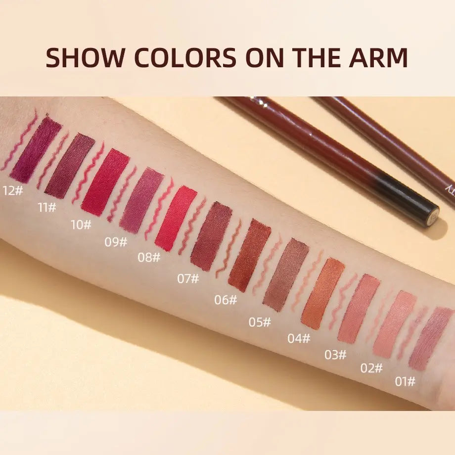 Matte Lipstick & Smooth Lip Liner, Lip Lacquer Lipliner, 2 Counts/Set Long Lasting Lip Makeup Pen for Girls & Women, Summer Makeup, Lip Cosmetic