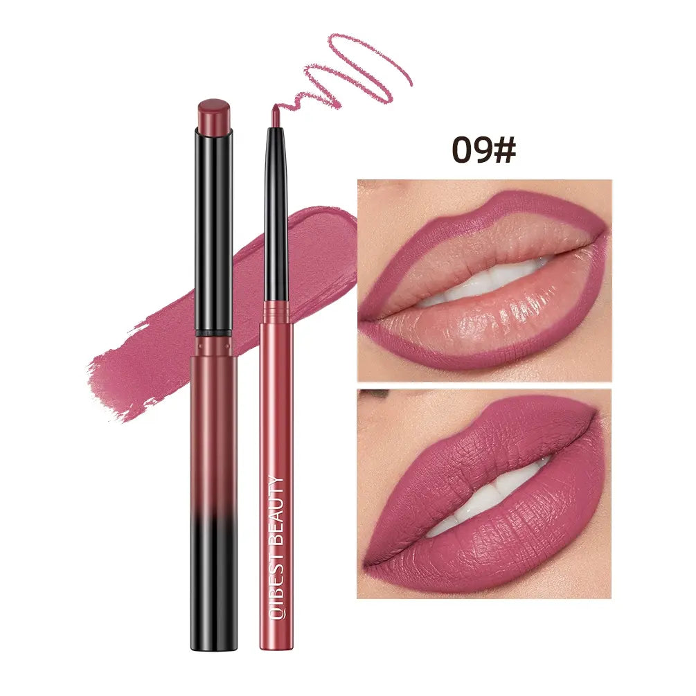 Matte Lipstick & Smooth Lip Liner, Lip Lacquer Lipliner, 2 Counts/Set Long Lasting Lip Makeup Pen for Girls & Women, Summer Makeup, Lip Cosmetic