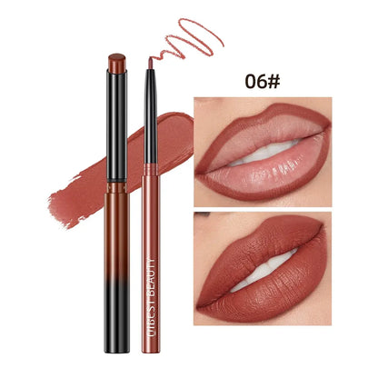 Matte Lipstick & Smooth Lip Liner, Lip Lacquer Lipliner, 2 Counts/Set Long Lasting Lip Makeup Pen for Girls & Women, Summer Makeup, Lip Cosmetic