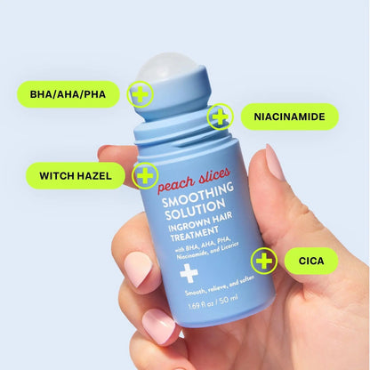 Peach Slices Smoothing Solution Ingrown Hair Treatment with Peach & Lily for Silky Smooth Bump-Free Skin