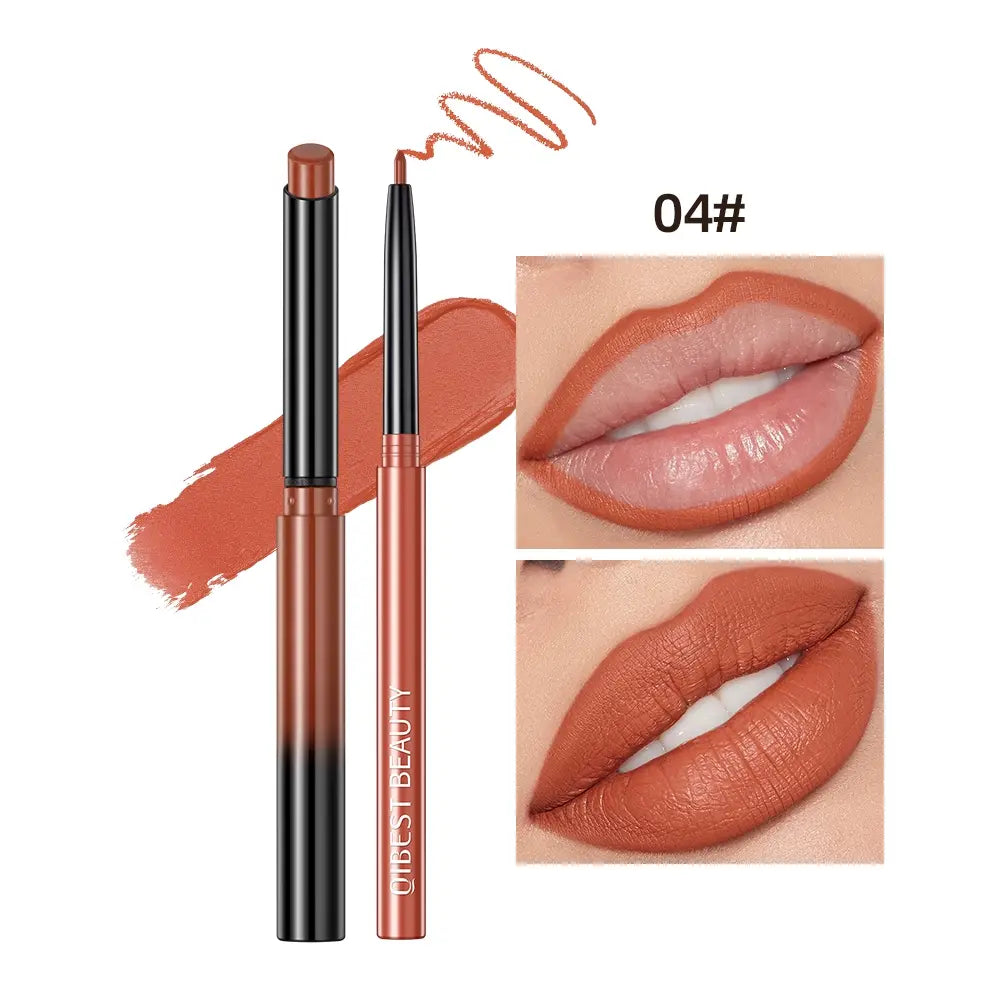 Matte Lipstick & Smooth Lip Liner, Lip Lacquer Lipliner, 2 Counts/Set Long Lasting Lip Makeup Pen for Girls & Women, Summer Makeup, Lip Cosmetic